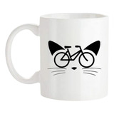 Fonhark - Taza De Bicicleta Con Diseño De Gato, Divertida Ta