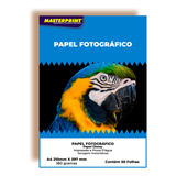 Papel Fotográfico A4 Glossy 180g 50 Folhas Branco Brilhante