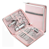 Kit Manicure Profisonal Com 26 Peças Material Inox 