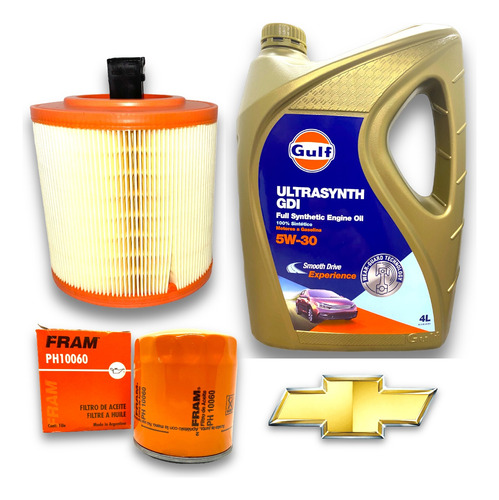 Kit Service Filtros + Aceite 5w30 Sintetico Cruze 1.4 Turbo