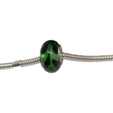 Dije Charm Dona Cristal Verde Y Negro Plata 925 Para Regalo