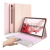 Funda Con Teclado Typecase Para Galaxy Tab S8 Plus Rosa