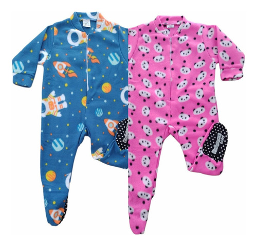 Pijama Macacão Infantil Em Soft Tam.1, 2 E 3 - Quentinho