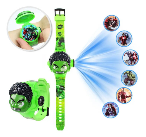 Reloj Proyección Hulk Para Niños 