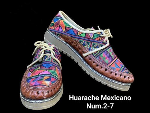 Huaraches Piel Y Bordado A Colores Excelente Calidad