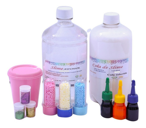 Kit Para Fazer Slime Premium Shop Slime + Copo Brinde Mini