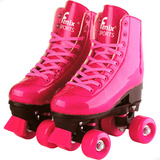 Patins 4 Rodas Fenix Roller Brilhante Ajustável Glitter Pb01