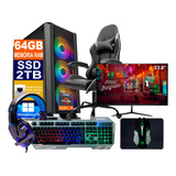 Pc Gamer Ryzen 5 5600g, 2tb, 64gb + Monitor 23.8p + Cadeira