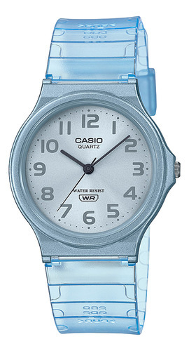 Reloj Casio Mq-24s-2b - Transparente Wr Casio Centro Color De La Malla Azul Color Del Bisel Azul Color Del Fondo Azul