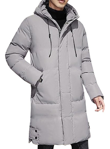 Campera Hombre Inflada Parka Larga Abrigada Invierno Capucha