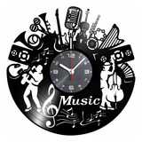 Reloj De Pared De Disco De Vinilo Con Temática Musical, Mi.