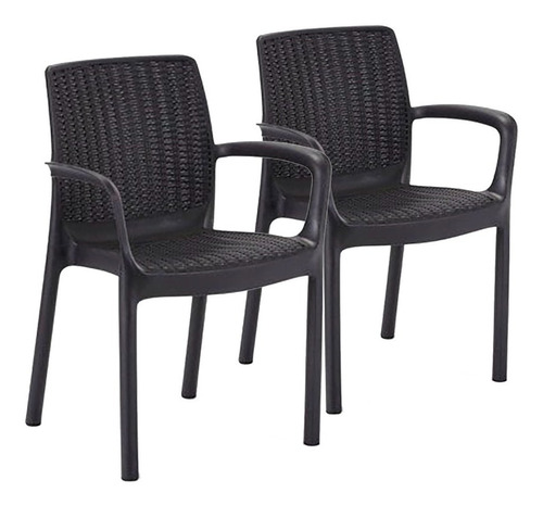 Silla X2  Exterior Jardín Simil Rattan Plastico Quincho 