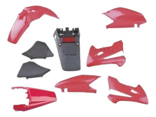 Kit Cachas Plasticos Rojo Honda Xr 250 Tornado Centro Motos