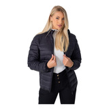 Jaqueta Feminina Puffer Bobojaco De Nylon Ao Frio Com Capuz