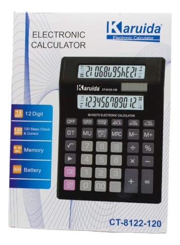 Calculadora Karuida Doble Pantalla 12 Dígitos Económica