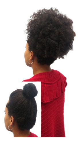 Cabelo Humano Rabo De Cavalo 100gr 30cm Afro Puff Coque