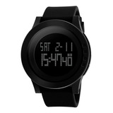 Reloj Hombre Skmei 1142 Sumergible Digital Alarma Cronometro Color De La Malla Negro Color Del Bisel Negro Color Del Fondo Negro