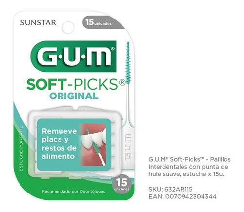 Gum Soft Picks Palillos Interdentales  15uds