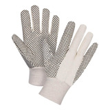 Apq White Pvc Dotted Gloves. String Knit Work Gloves. Unisex