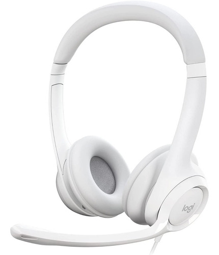 Headset Logitech H390 Usb Branco Controle Áudio 981-001285