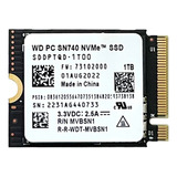 Ssd Wd Sn740 1 Tb M.2 2230 Pci Nvme Steam Deck, Color Negro