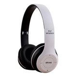 Auricular Bluetooth Vincha Micro Sd Radio Fm Inalambrico P47 Color Blanco