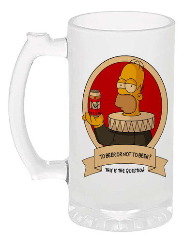 Tarro Cervecero 16oz Homero Simpson. To Beer Or Not To Beer