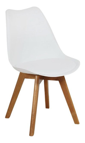 Silla Sillon Eames Tulip Base Madera Nordica Con Almohadon