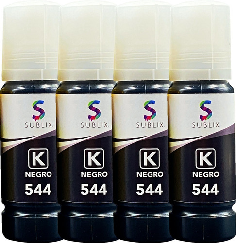 4 Botella Negro Para Epson T544 L1110 L3110 Tinta Compatible