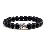 Pulsera De Budha (buda) Ónix Negro Energía Espiritual 8mm