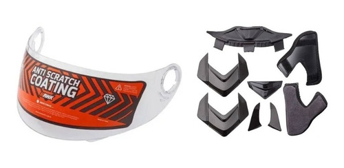 Kit Visor + Almohadillas De Casco Interno Rs11 Hawk El Tala