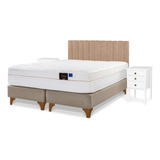 Cama Europea Calma Pocket Flex 2 Pl Bd + Respaldo +veladores