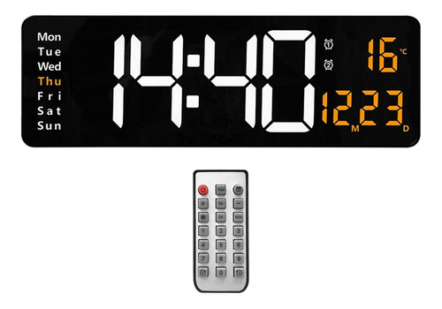 Reloj De Pared Digital De 15  Pantalla De Dos Naranja