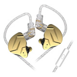 Kz Zsn Pro X Fone In-ear Profissional Com Microfone Dourado