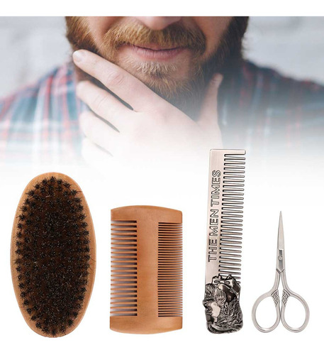 Cepillo Para Bigote, 4 Piezas, Peine Para Hombre, Barba, Est