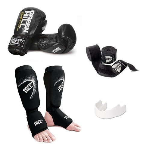 Kit Muay Thai Completo Boxe Caneleira Alta Qualidade 