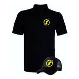 Camiseta Tipo Polo Flash Heroes Dc Obsequio Gorra