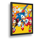 Quadro Decorativo Poster Desenho Sonic Game Infantil 4