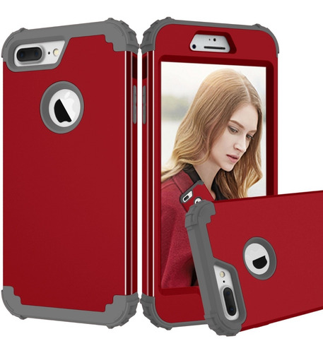 Funda Case Para iPhone 7/8/plus 360 Uso Rudo 3 En 1