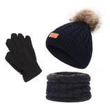 Gorro De Invierno Con Guantes En V Para Niños, De Punto Cáli