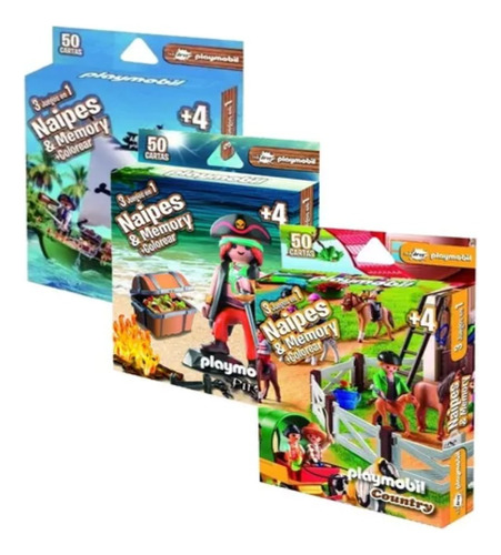Cartas 3 En 1 Playmobil Naipes Y Memory +colorear.