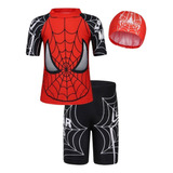 Spiderman Hombre Araña Traje De Baño Niño Rashguard Natacion