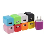 Cubo Cargador De Pared Portatil 5v 1a Universal 10 Colores