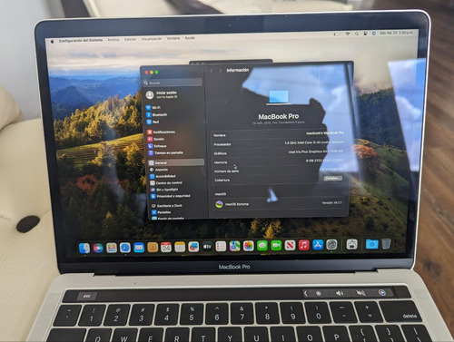 Macbook Pro 13  2019 128 Ssd 8 Gb Touch Bar Sonoma 61 Ciclos