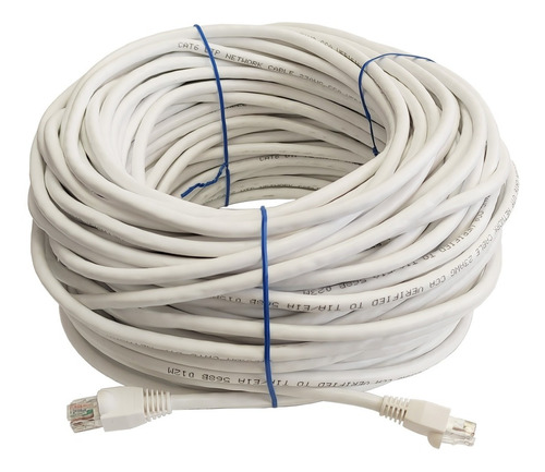 Cable Ethernet Cat 6 Blanco De 40 Metros Real Gigabit