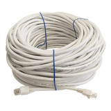 Cable Ethernet Cat 6 Blanco De 50 Metros Real Gigabit