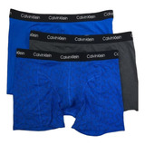 Boxer Trunk Calvin Klein Stretch Azul / Gris 3 Pack Original