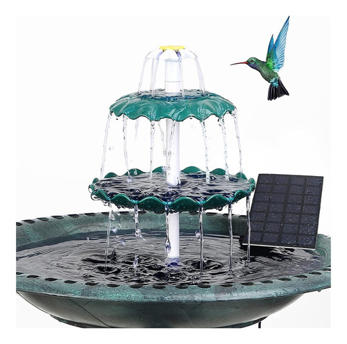 Baño De Pájaros De 3 Niveles Con Bomba Solar De 2.5 W,