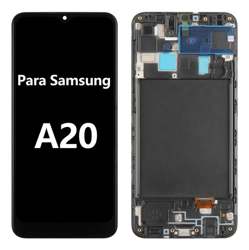 Tela Display Frontal Lcd Aro Para Samsung Galaxy A20 Incell