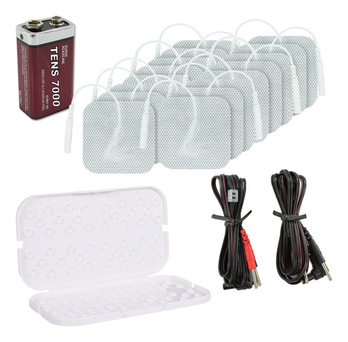Kit De Repuesto Tens 16 Electrodos Premium, 4 Cables, Baterí
